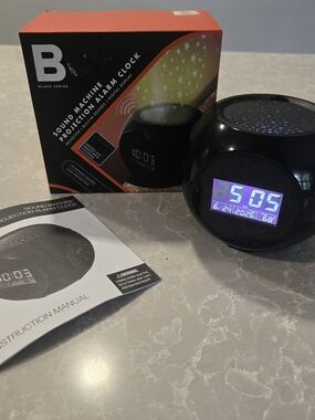 Black Series Sound Machine Projection Alarm Clock - Black